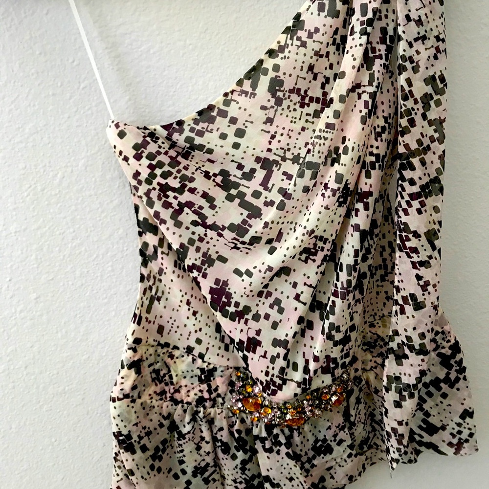 Etcetera one shoulder dressy blouse